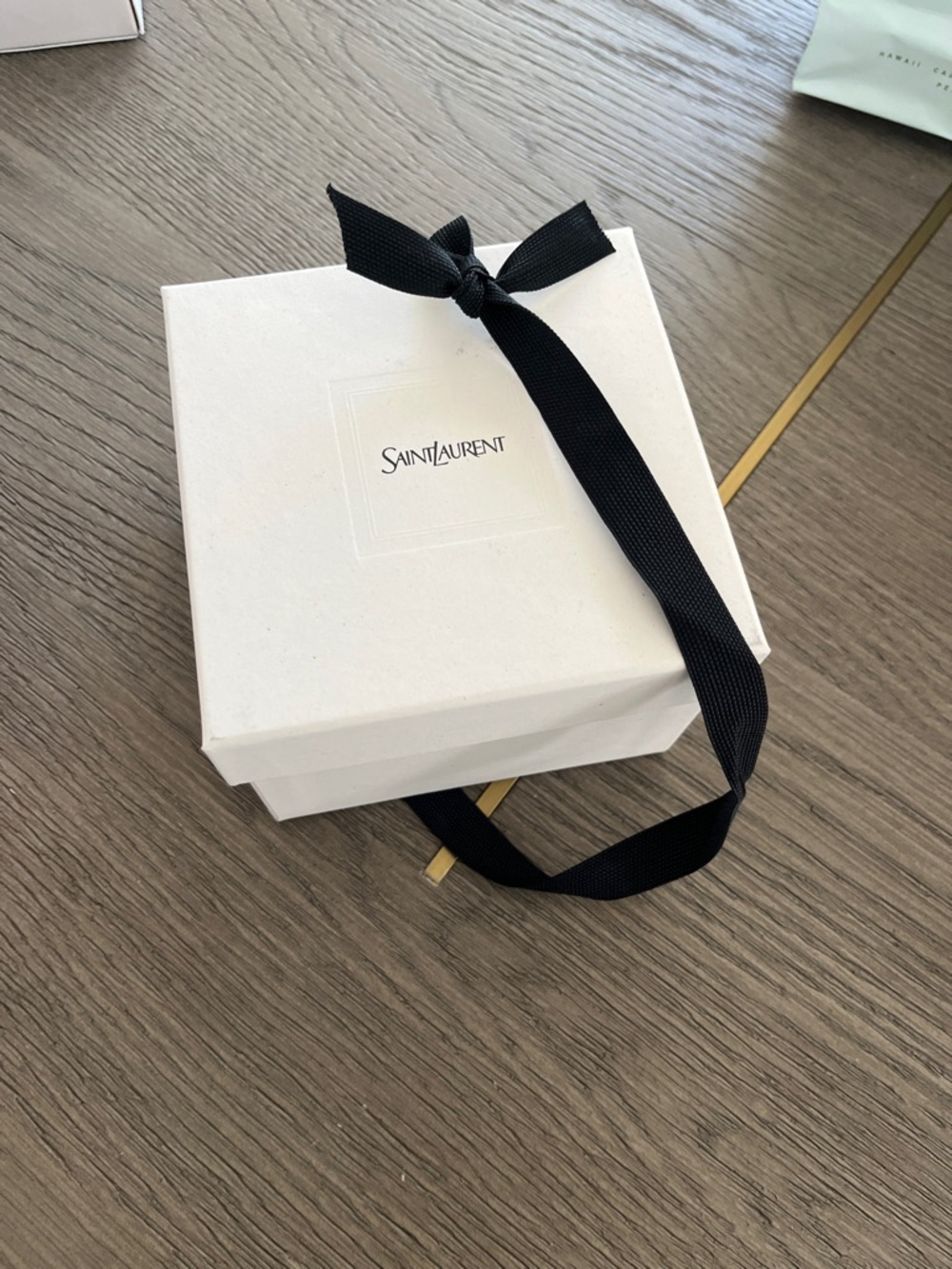Saint Laurent White Gift Box with Black Ribbon